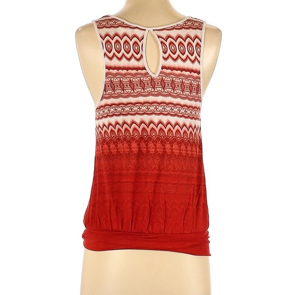 Anthropologie Deletta Rayon Tie-Waist Red Orange Tank S EUC - Picture 2 of 2